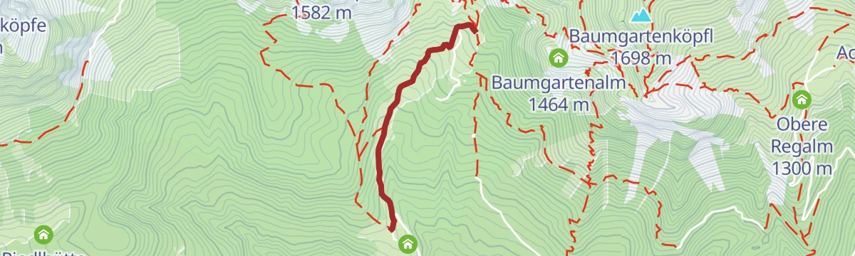 Route map: Auf die Gaudeamushütte